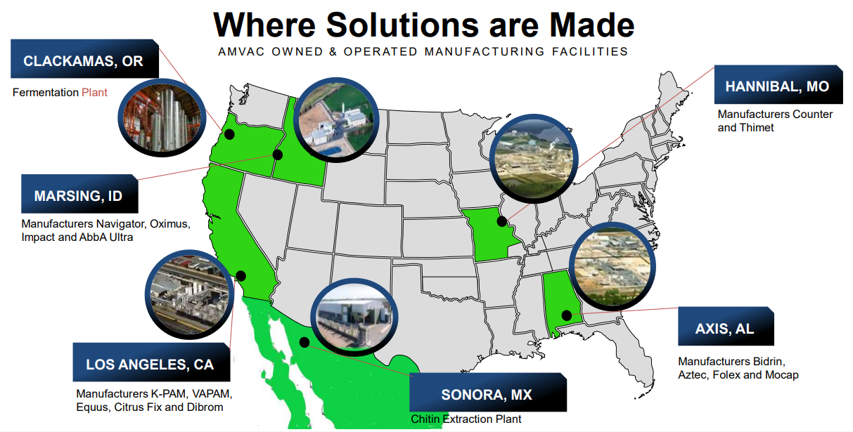 AMVAC manufacturing facilities